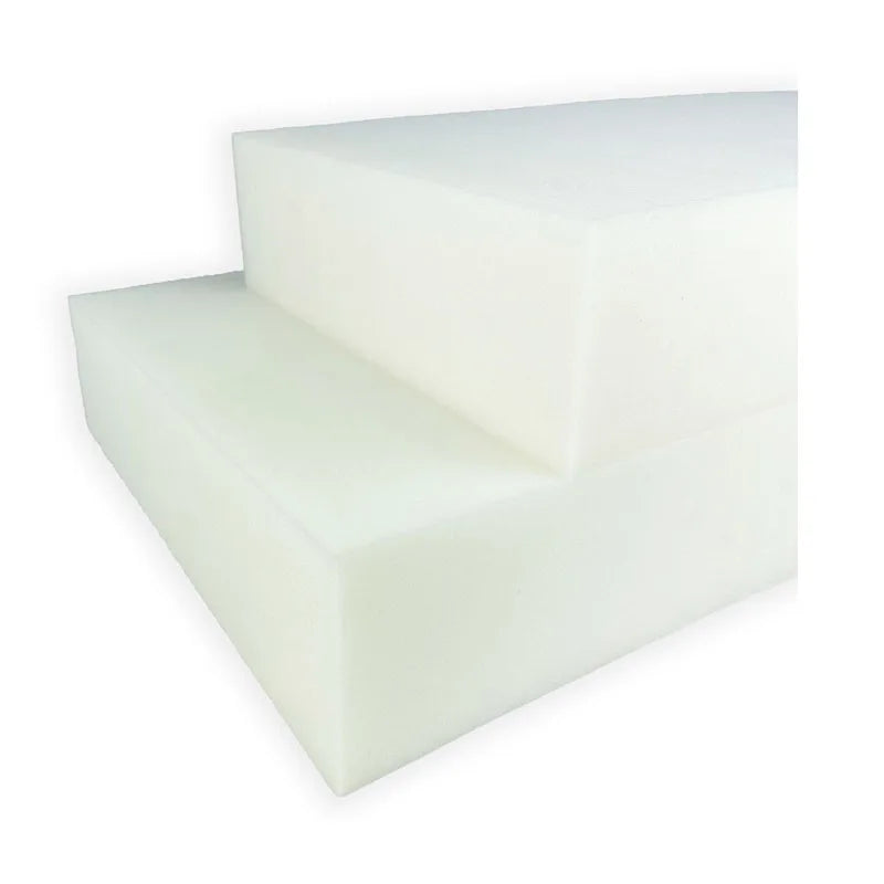 Accommodates textile-custom foam sheet 23kg/m³. High density and firmness foam piece for upholstery, chairs, sofas, armchairs, mattresses, crafts.